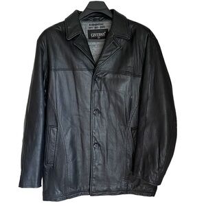Giverny Men's Black Button Front‎ Genuine Leather Size: XL